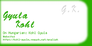 gyula kohl business card